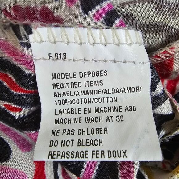 Irene Van Ryb Sea Shell Coral Print Cotton Midi Dress Size French Size 40/US 8 - Picture 10 of 11